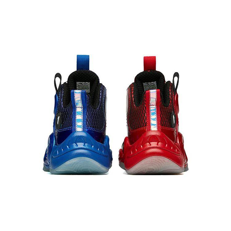 Anta Kids Asymmetrical Comfortable Mid-Top Basketball Shoes Kids sneakers Blue Red 312131110R-3