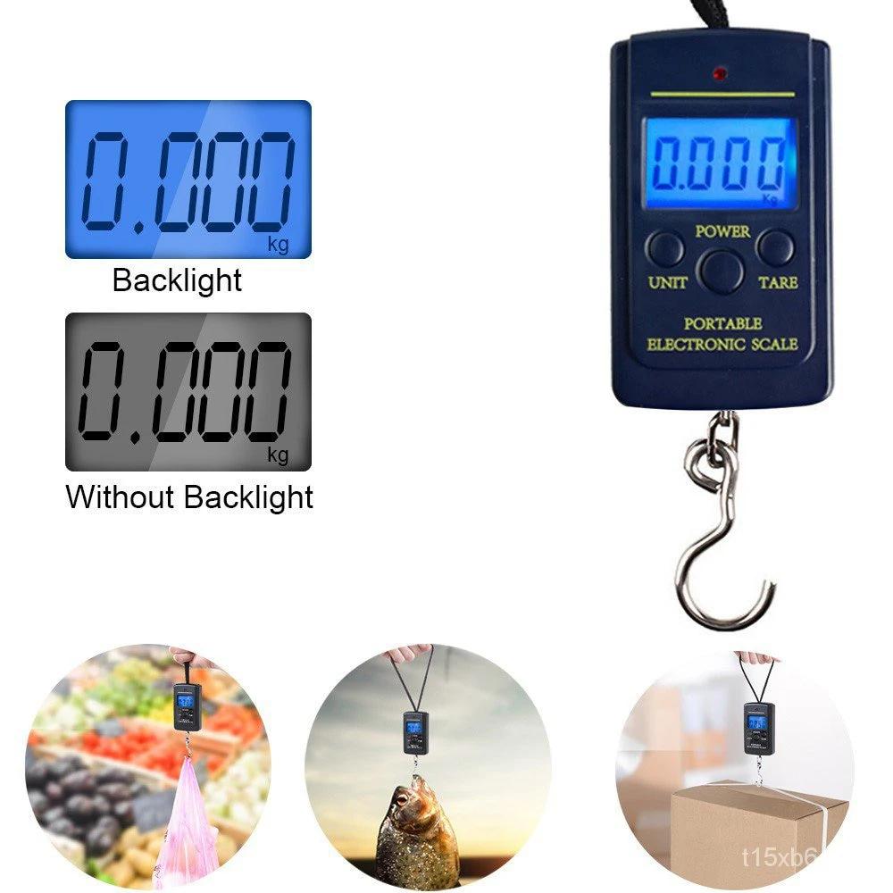40Kg Hanging Scale with BackLight Electronic Fishing Weights Scale LCD Digital Mini Scales Pocket Scale Outdoor Luggage Scales