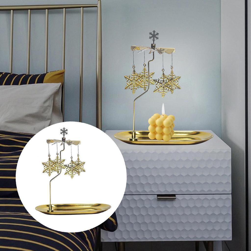 Rotary Tea Light Candle Holder Carousel Scandinavian Designed Romantic Candlestick for Wedding Holiday Favor Xmas Party