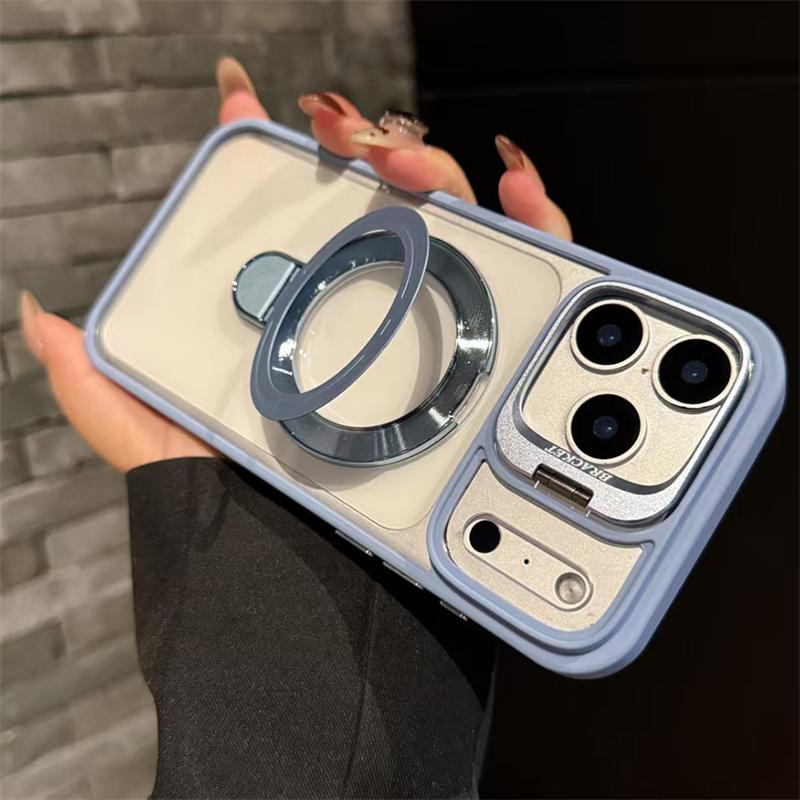 For Lens Stand Phone Cases For For Iphone 17 16 1 14 13 12 11 Pro Max Plus Air Case Magnetic Ring Holder Shockproof Cover