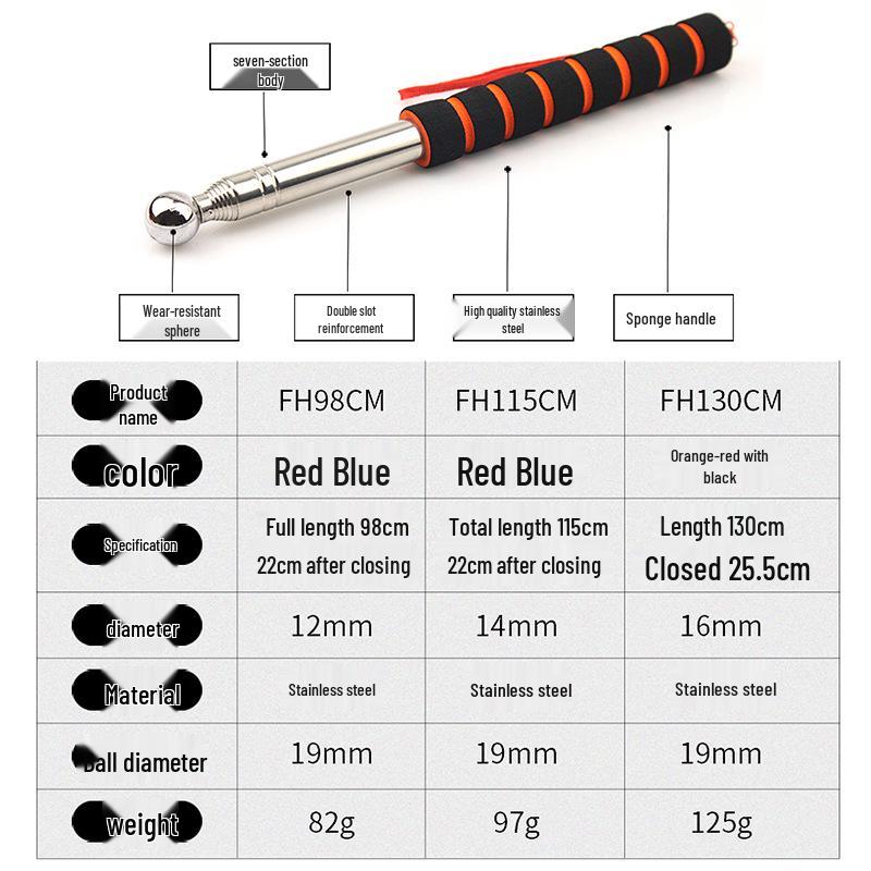 Telescopic Inspection Drum Hammer - 115cm Tool for House Inspections