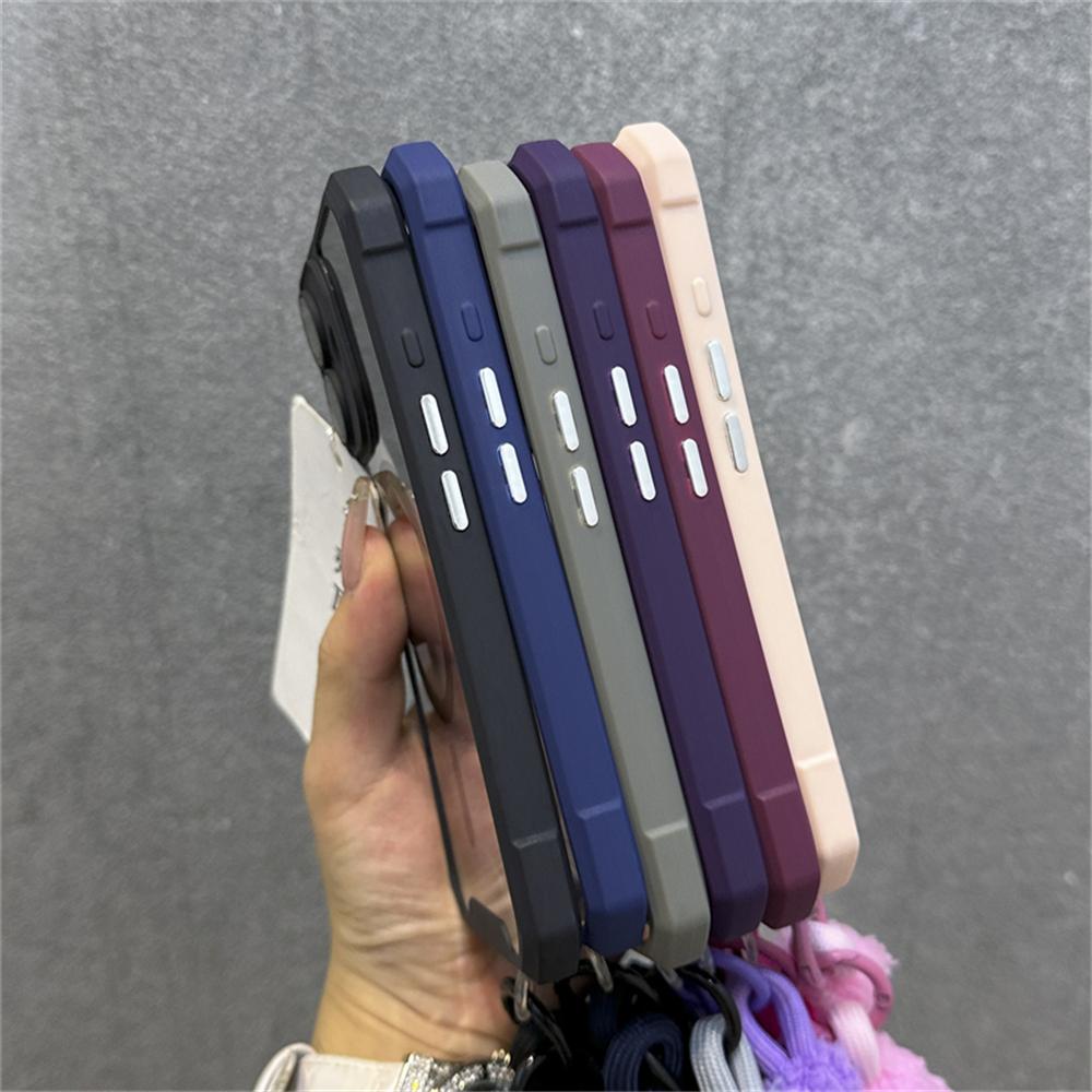 Air Bag Shockproof Magnetic For Magsafe Wireless Charging Wrist Strap Case For iPhone 16 11 12 13 14 15 Pro Max Plus Clear Cover