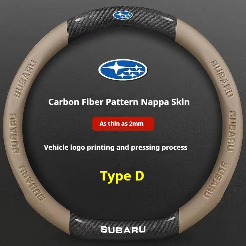 Pour Subaru Brz Wrx Xv Ascent Forester Outback Impreza Legacy Housse de Volant Ultra-fine Antidérapante en Cuir Fibre de Carbone