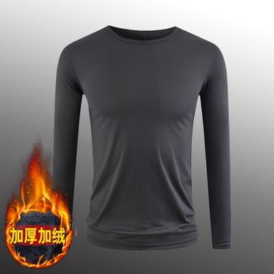 Herren Plüsch und Dick Warm Langarm T-Shirt Winter Rundhals Unterhemd