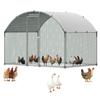 VEVOR Galinheiro de Metal, 3x2x2m Grande Gaiola para Galinhas Walk-in com Cobertura, Recinto para Galinhas com Telhado Curvo e Fechadura de Segurança