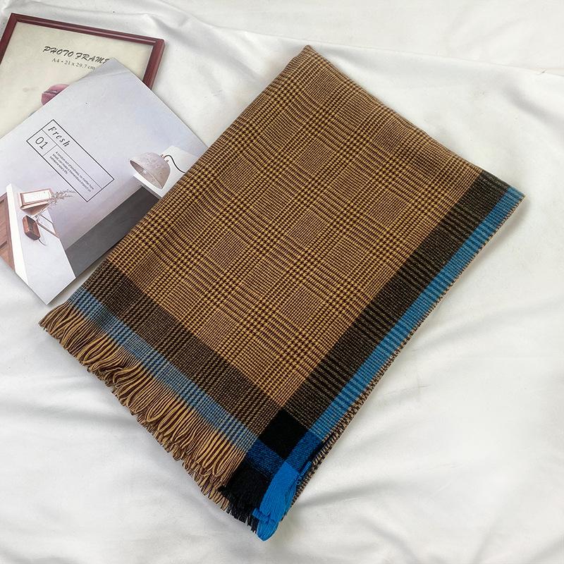 

200 * 70см Зима Новый Женский Ретро Клетчатый Имитация Кашемира Шарф Теплый И Универсальный Шаль Двойного Использования Мужской 180cm