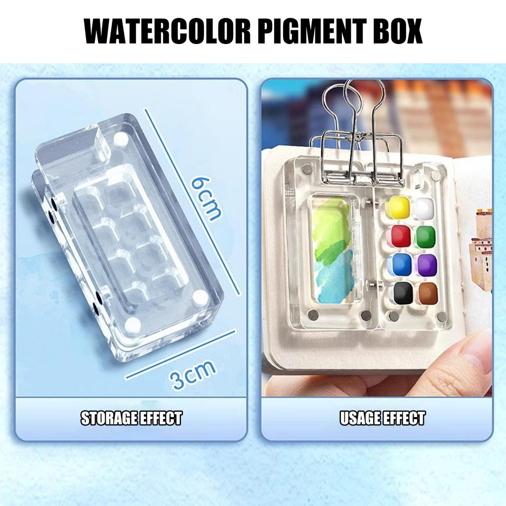 8/15 Grids Watercolor Palette Set Portable Sketchbook Palette Small Paint Palette Watercolour Travel Set for Painters
