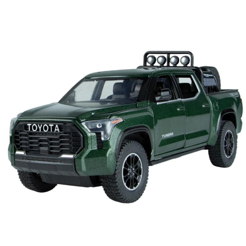 

1/24 Toyota Tundra Alloy Pickup Car Model Diecast & Toy Metal Off-Road Vehicles Car Model Sound and Light Collection Childrens Toy Gift зелёный