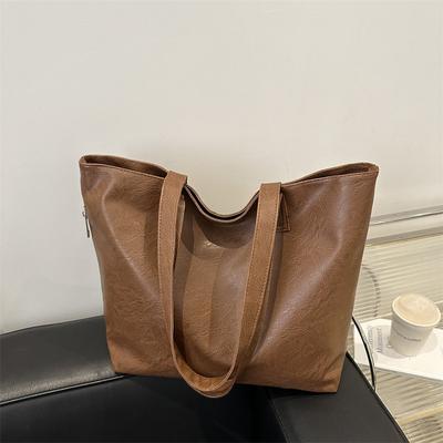 Casual Shoulder Bag Female Autumn And Winter College Students Class Commuting Soft Surface Large Capacity Simple Tote Big Bag
