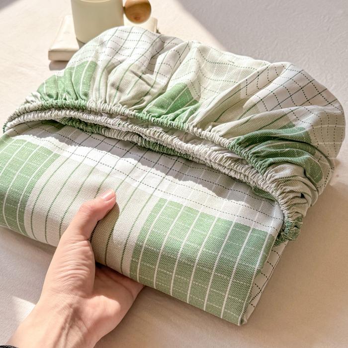 New Cotton Single Bed Cover A Fresh and Simple Country-style Floral Old Coarse Cloth Mattress Cover Bring Elastic Bedspreads