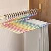 4PCS Goose Type Dip Plastic Pants Hanger Wardrobe Dormitory Telescopic Z Type Clothes Hanger Multi Layer Storage Hanger