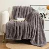 Soft 3D Checkered Throw Blanket Cozy Solid Color for Bed Sofa Couch All Season
