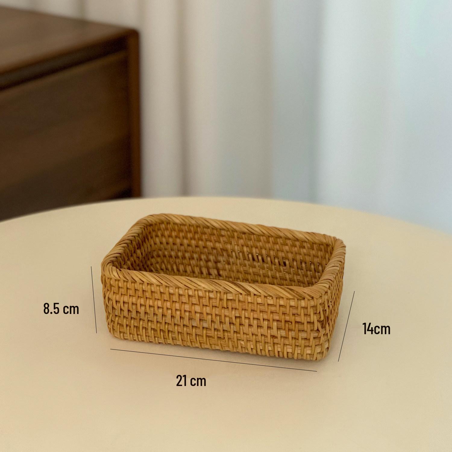 

Rattan Woven Storage Basket and Coffee Table Organizer