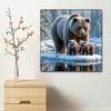 New Arrival 5D DIY Full Circle Diamond Painting "Bear and Cub" Embroidery Cross Stitch Home Decor Gift