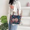 Ethnic Style Handbag Trendy Animal Embroidery Handbag Canvas Women Shoulder Bags Women Grocery Storage Pouch