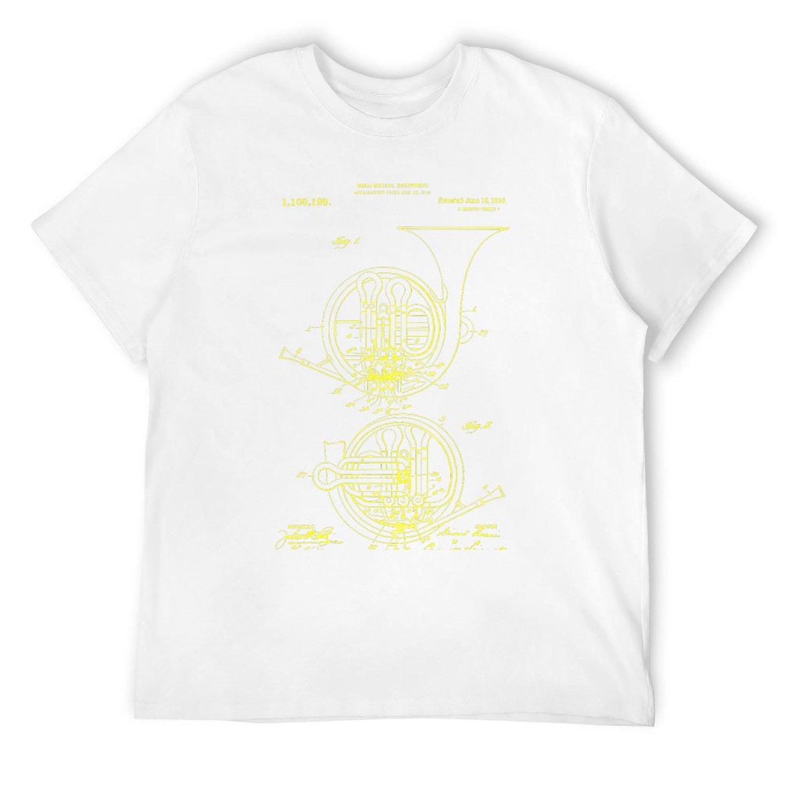 

French Horn PATENT ART Shirt T-Shirt graphics sports fans blanks rapper graphic tees shirts men S