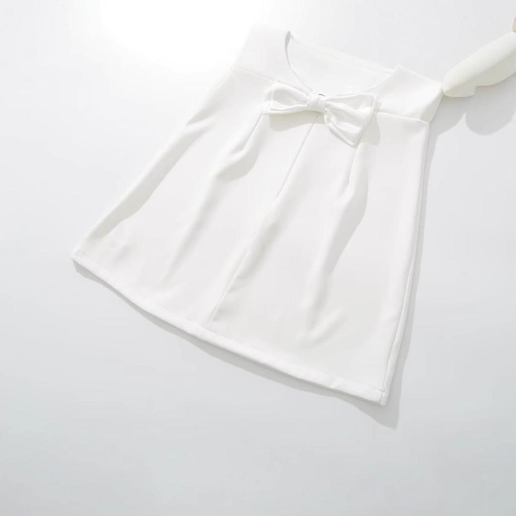 2024 Winter Women's European & American Bow Short Dress