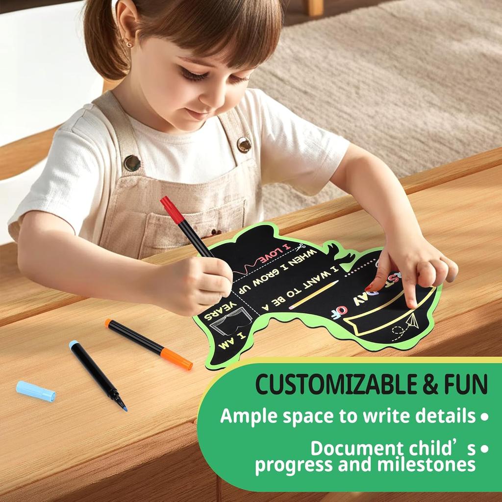 First and Last Day of School Chalkboard Sign with 4 Chalk Markers -12''×11'' Double Sided Back To School Sign Photo Prop for Preschool Kindergarten