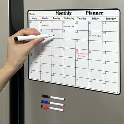 A3 Kühlschrank Kalender Blatt Magnetische Aufkleber Nachricht Bord Menü Trockenen Löschen Monatsplaner Für Kühlschrank Whiteboard