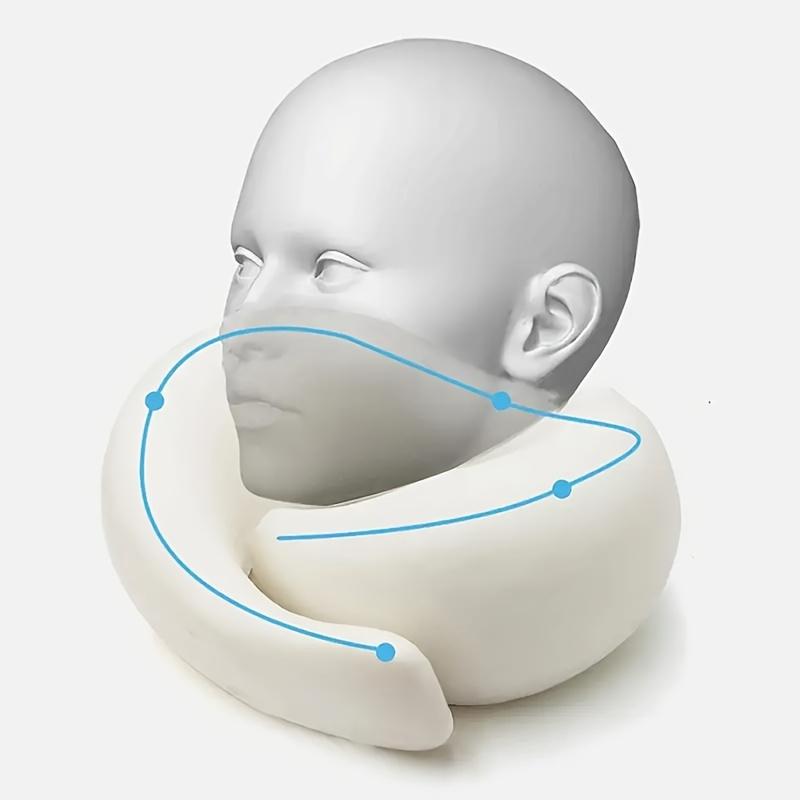 A Durable U-Shaped Travel Pillow Made of That Provides Soft Neck Support And Retains Its Shape, Perfect for Use On Airplanes.