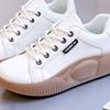 WTEMPO Lace Up Women Single Shoe Thick Sole Heighten Fashionable White Soft Sole Comfortable and Versatile Sports Casual Shoes Dropshipping Wholesale