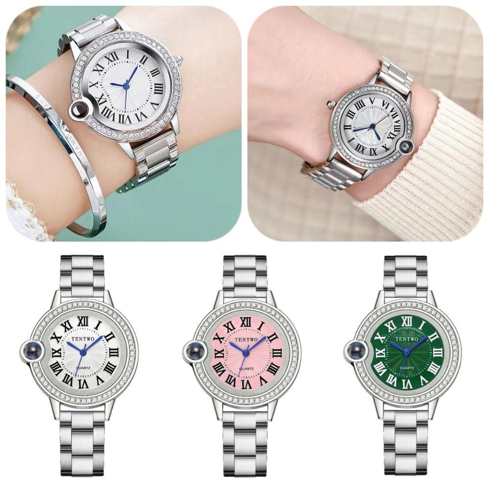 Retro Women's Wrist Watch Elegant Quartz Wristwatch Vintage Rhinestone Quartz Watch  Women Gift