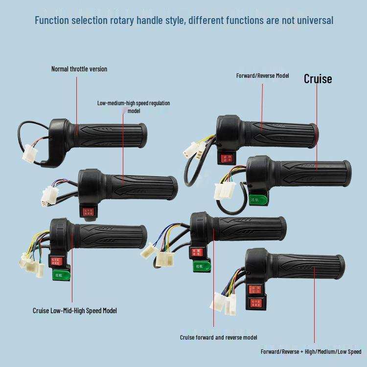 Electric Vehicle Twist Throttle & Speed Control Handle for Tricycles - Cruise Control & Multifunctional Reverse
