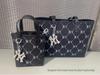 MLB Vintage Monogram Tote Bag - Large Capacity NY Jacquard Logo Handbag (Couple Style)