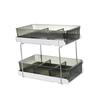 2 Layers Desktop Organizer Cosmetic Holder Stainless Steel Frame Rustproof Modern Multifunctional