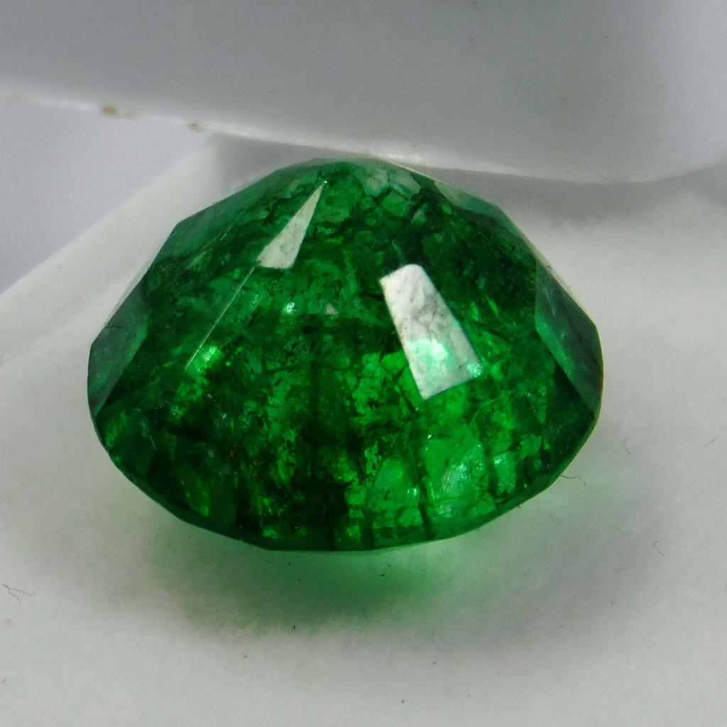 7.20 Ct Natural CERTIFIED Emerald Round Cut Green Colombian Loose Gemstone A-6242