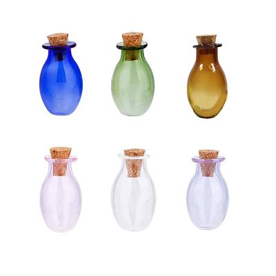 6 Stück Mini-Glasflaschen mit Korken, transparente Wunschflasche, Geschenke, Farbe, Glück, Treiben, leere kleine Gläser, Dekoration