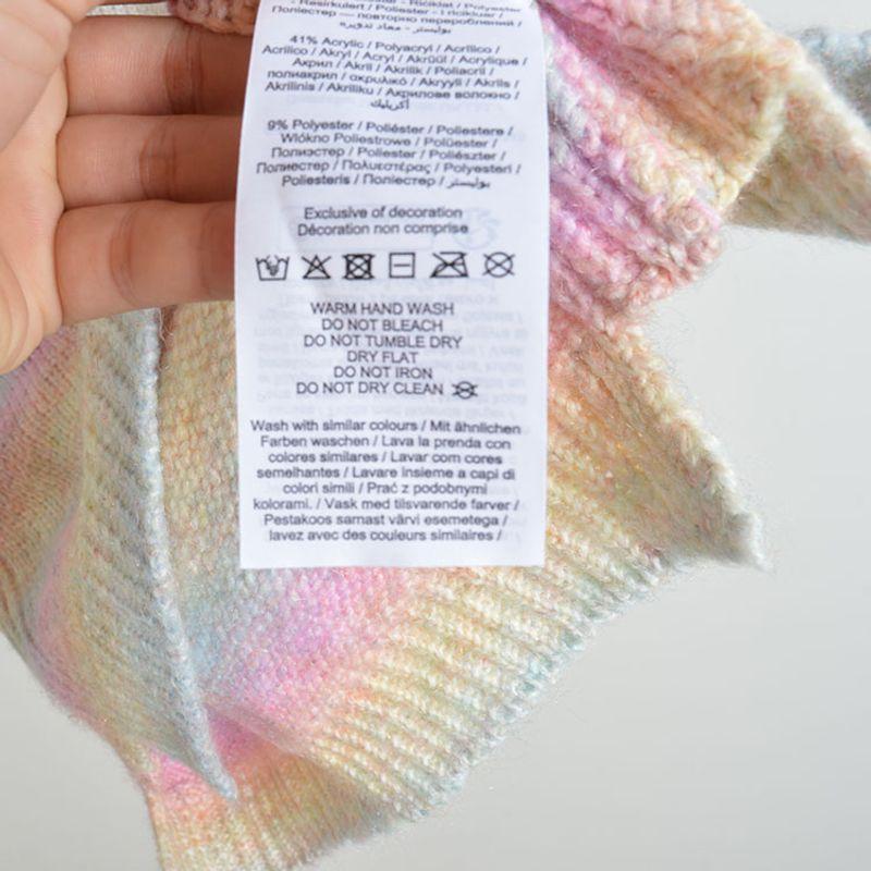 Export Fall and Winter Rainbow Stripes Gradient Color Stylish Pullover Sleeveless Knitwear Sweater Vest Jacket Tops Female