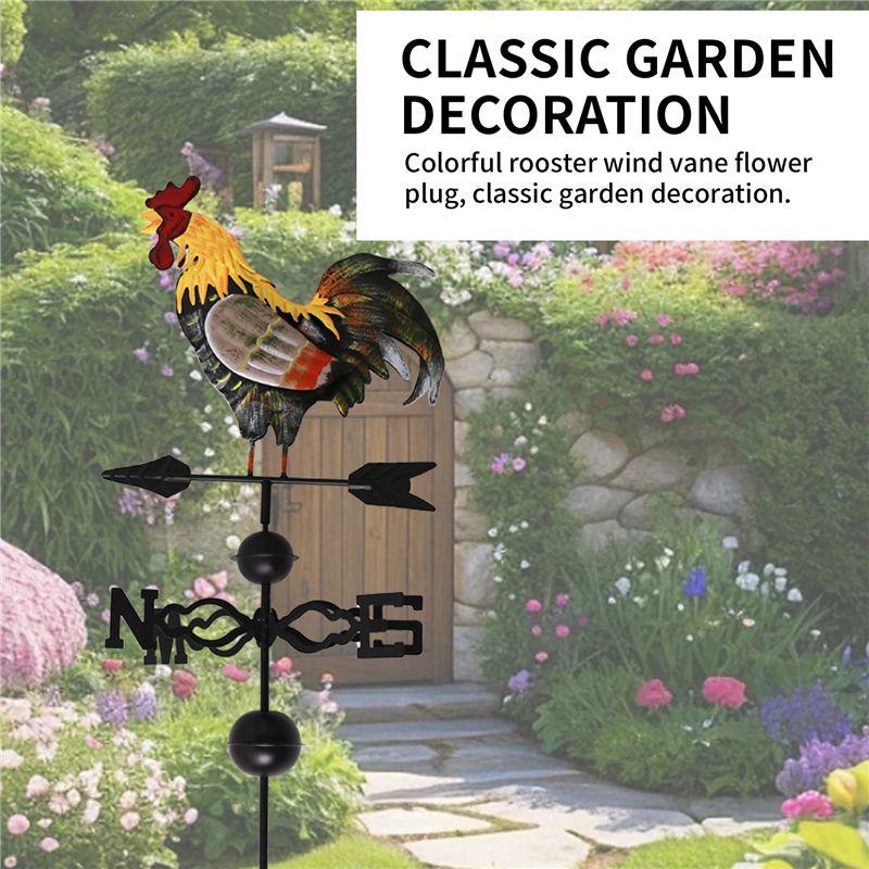 M-Modern-Metal Weather Vane With Rooster Ornament Wind Vane Weather Vain For Roof Weather Vanes For Roofs Rooster Weathervane