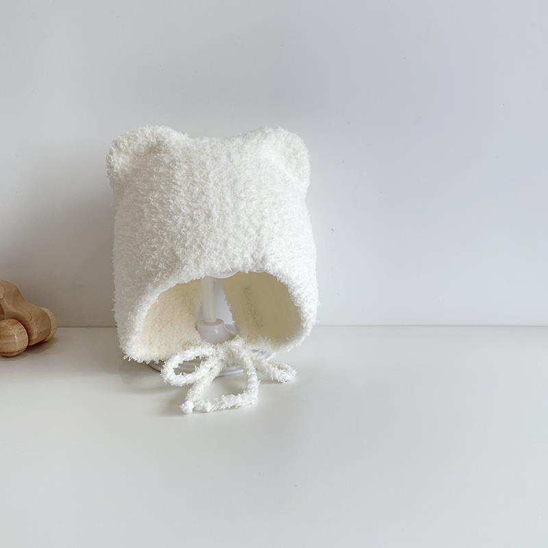 Solid Color Plush Baby Ear Protection Hat for Boys and Girls - Warm Autumn/Winter Style