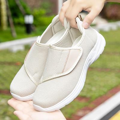 Large Size Velcro Elderly Shoes Wide Feet and Thick Instep Men's and Women's Autumn Sports Shoes Medium and Old Soft-soled Walking Shoes