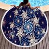 Vintage Floral Round Beach Towel,Microfiber Boho Beach Blanket Sand Free Quick Dry Bath Towel Absorbent Meditation Rug Yoga Mat