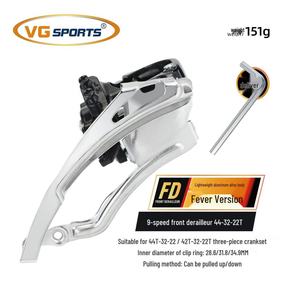 VG Sports Mountain Bike Shifter and Derailleur Set: 8-11 Speed, Aluminum Alloy Body.