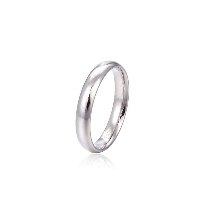 Buyee 925 Silver Couples Ring Sets Can Engrave Simple White Ring Finger for Women Men Fashion Fine Jewelry Circle