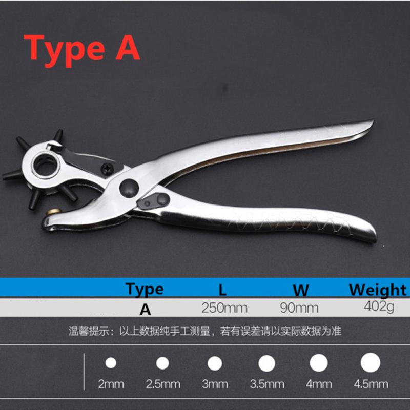 Dziurkacz do paska Multi Hole Sizes Maker Tool Skórzany dziurkacz