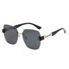 European and American fashion sunglasses chain glasses legs large frame retro sunglasses frameless trimmed high-end chain glasses