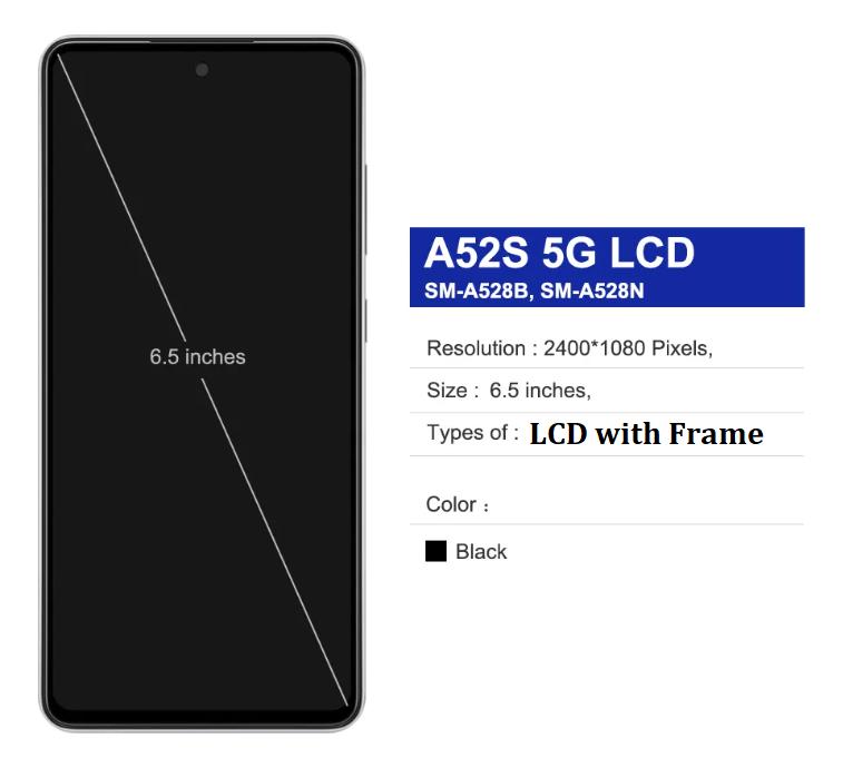 TFT With Frame For Samsung A52S 5g A528 LCD Display with Touch Screen Assembly