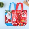 10Pcs Christmas Reusable Tote Bag - Santa/Reindeer/Snowman Print Shopping Bag For Holiday Gift Wrapping & Daily Use