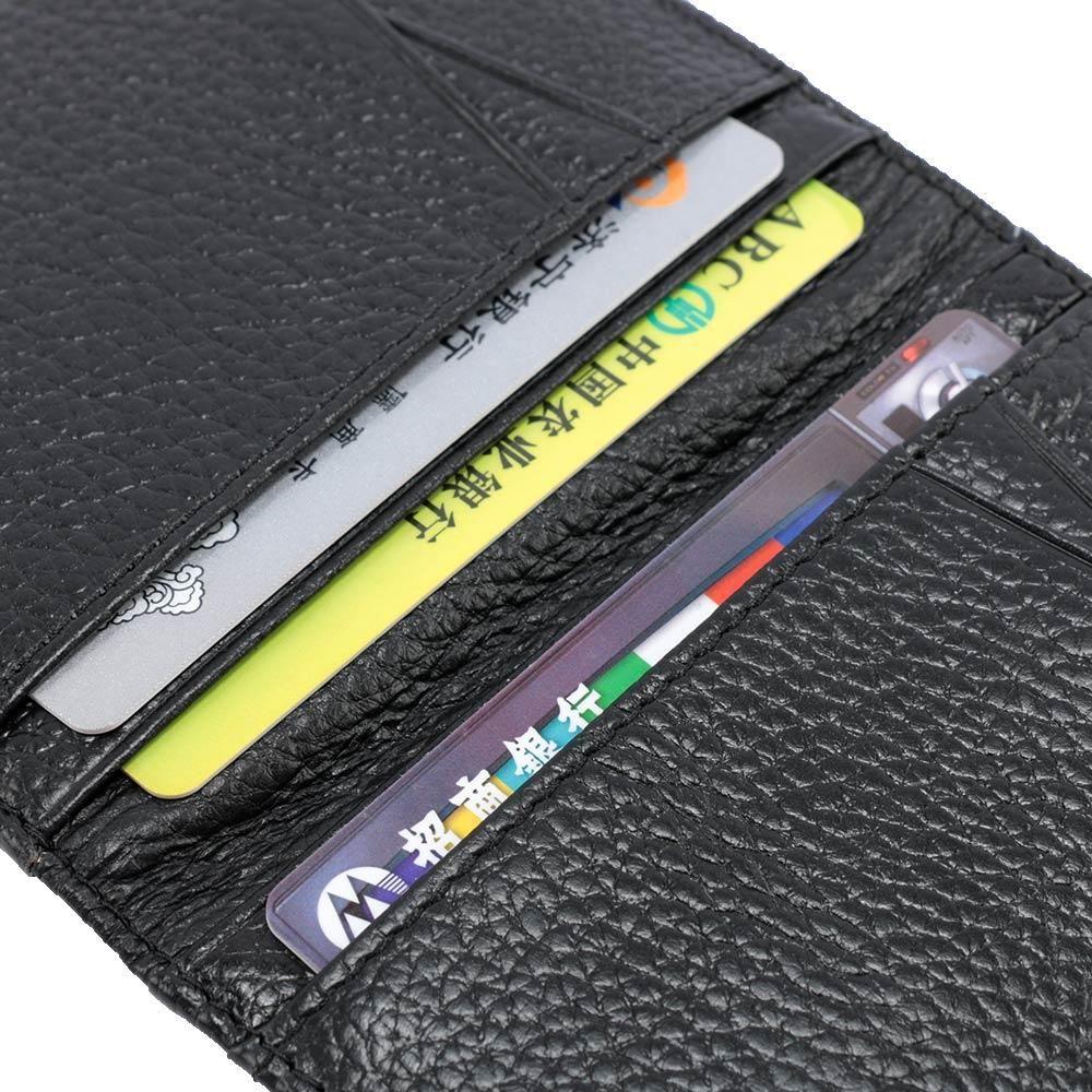Soft Small Business Wallet for Driver License with 8 Card Slots Super Slim Genuine Leather Men Wallet Credit Card Holders