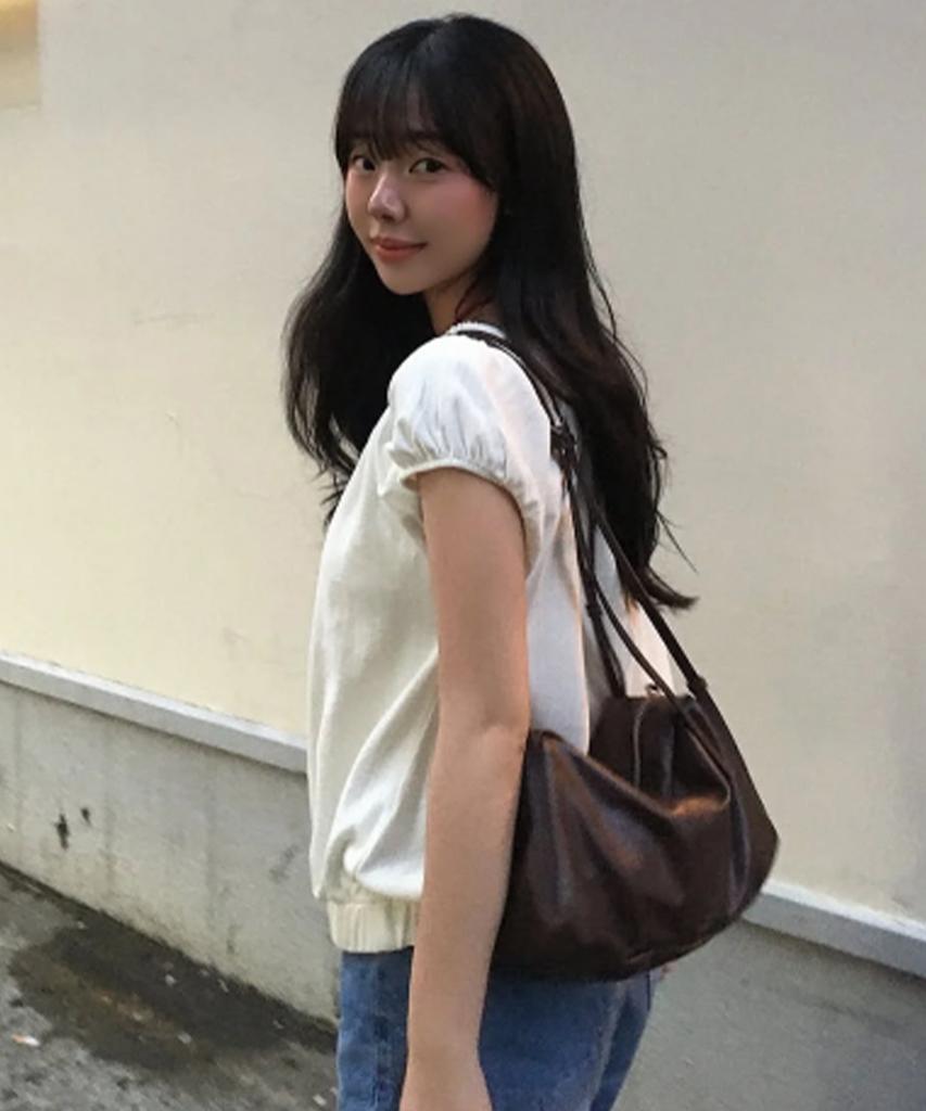 GENERALIDEA Cap Sleeve Shirred T-Shirt [Ivory] / Gf2Lts512