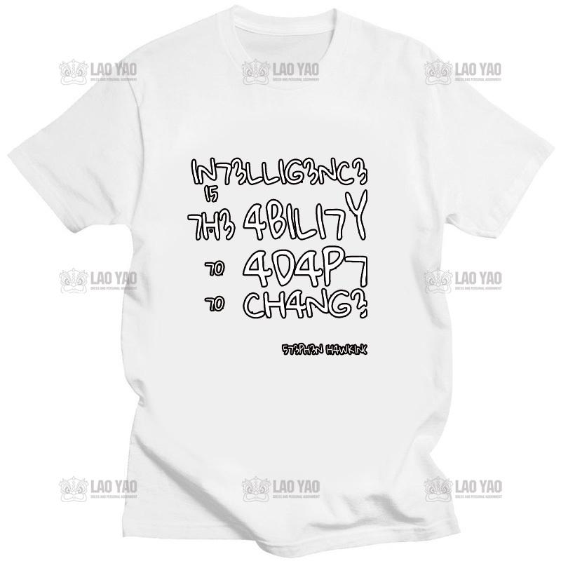 Kreativní pánská trička Vtipná geekovská trička Inteligence je schopnost přizpůsobit se změnám Potisk písmeny Tričko Pánské Nadměrné tričko