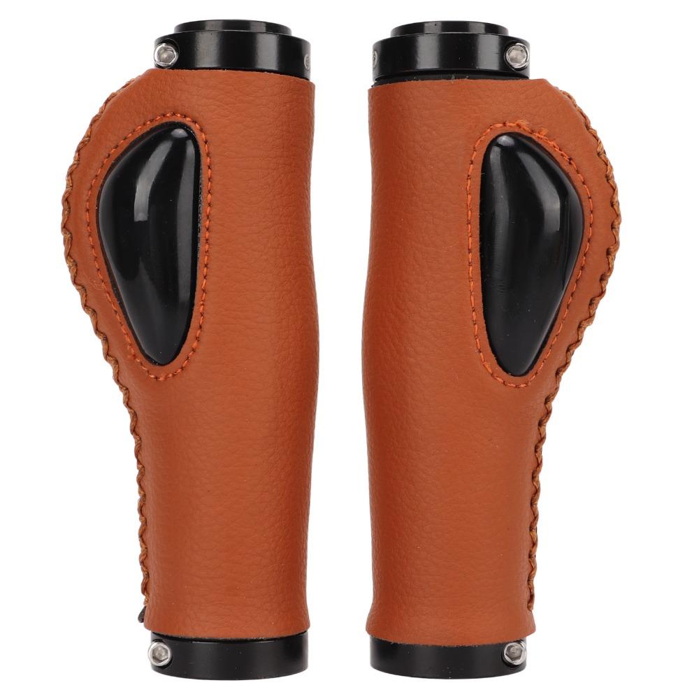 1 Pair Ergonomic Palm Support Leather Bike Grips Leather Bike Handlebar Grips  Mountain Bike Riding