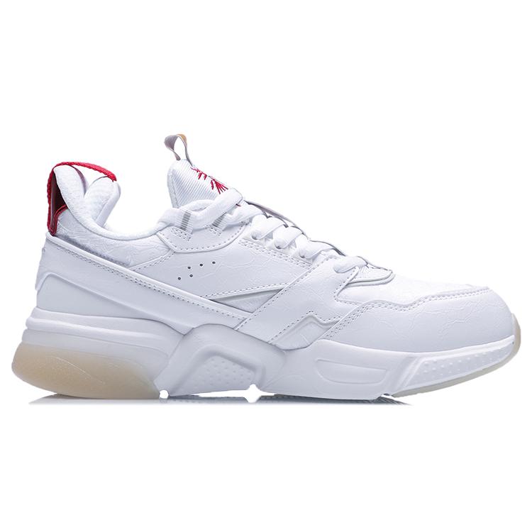 LiNing 001 Daily Gold Rush Journey CNY Durable Breathable Low-Top Running Shoes Women's White Red AGCR028-2