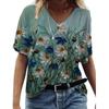 New Abstract Patterns T-Shirts Floral Flower 3D Print Women's V-Neck Short Sleeve T Shirt Y2K Tees Harajuku Tops Female Clothing