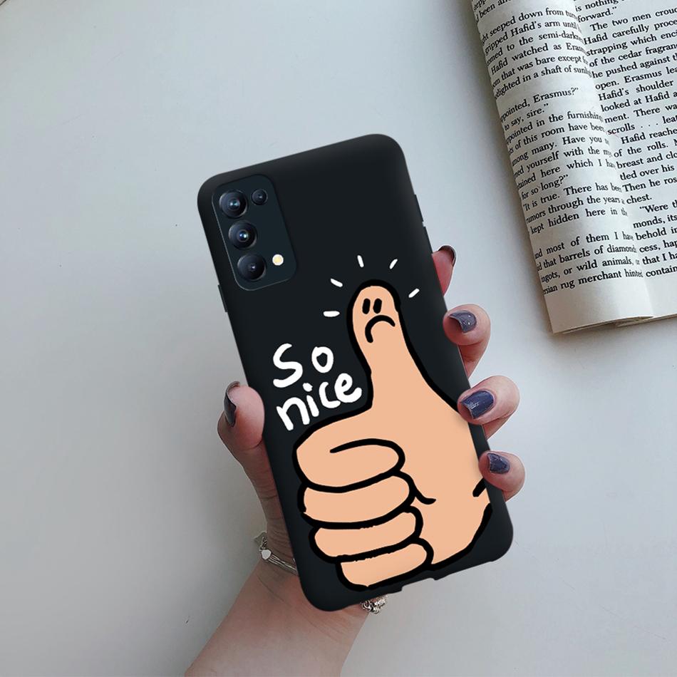 For Oppo Reno5 Pro Case Cute Cat Cactus Painted Soft Silicone Back Cover For Oppo Reno 4 5 Reno4 Reno5 Pro 5G Phone Cases Bumper