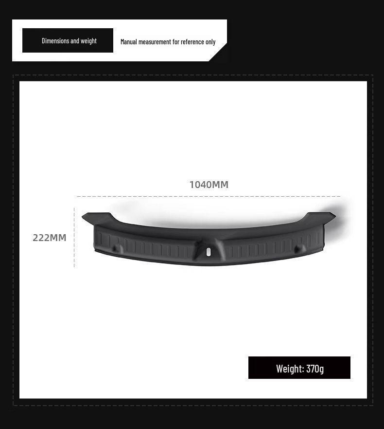 Premium trunk sill strips for Tesla Model Y/3 refreshed models - designed for factory-style upgrade.